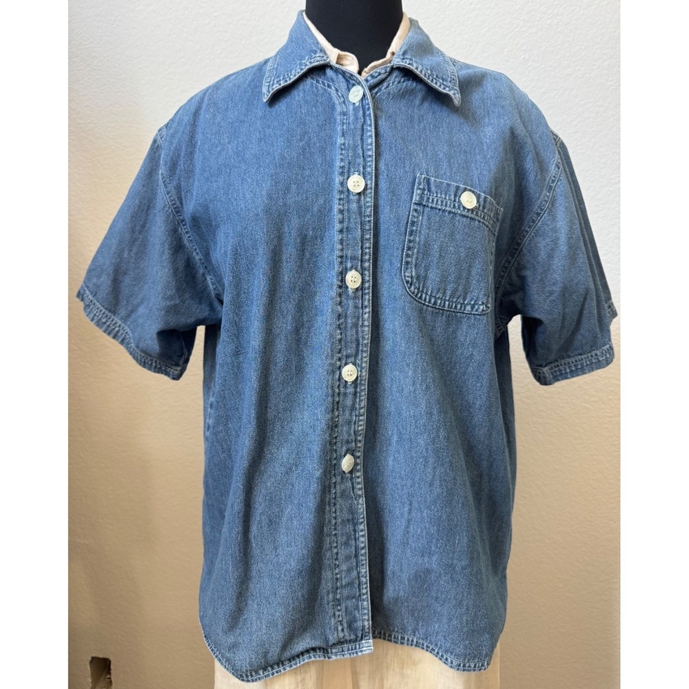 Clementine Blue Denim Shirt Size Medium Pockets
